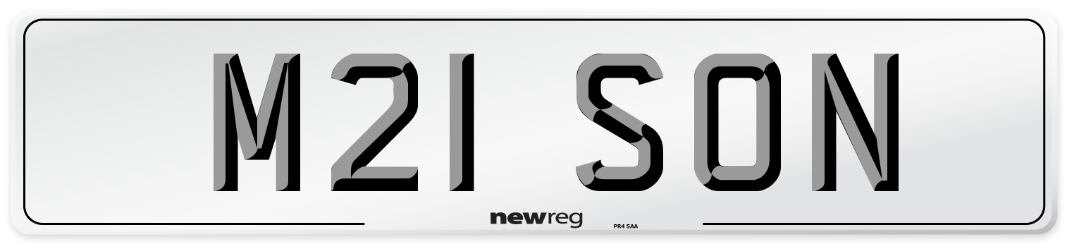 M21 SON Number Plate from New Reg